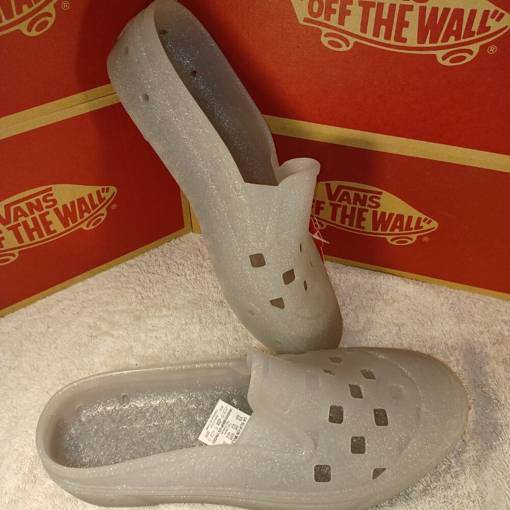 Vans Unisex Mule T Slip On (Glitter Gray) VN0005V8GF